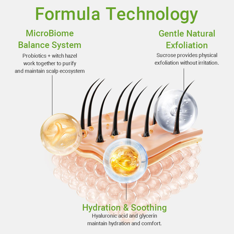 private label microbiome balance purifying scalp scrub